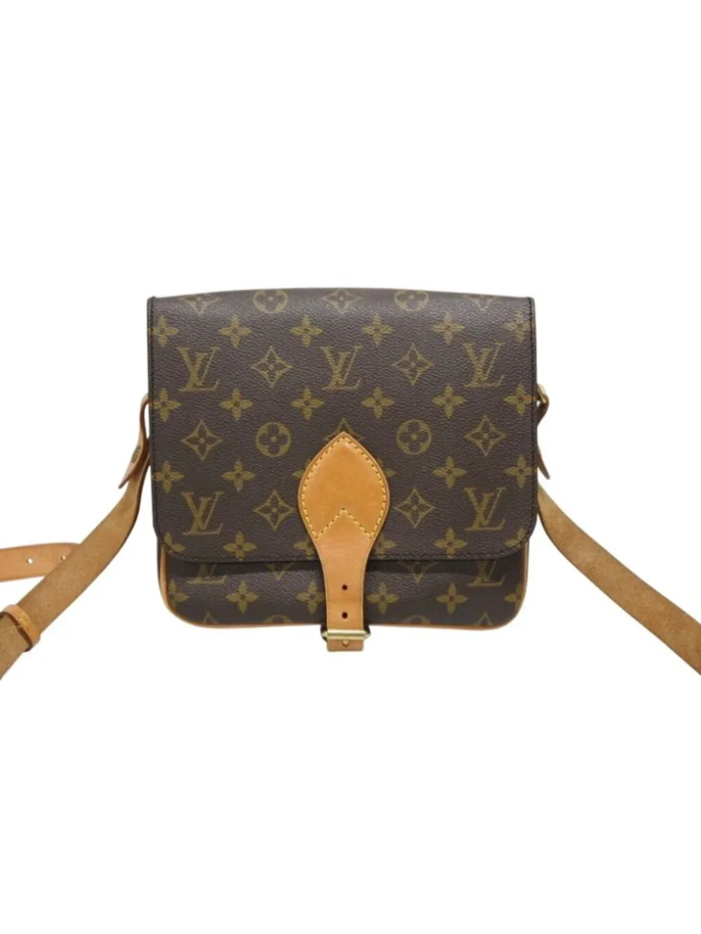 Louis Vuitton Cartouchiere MM Shoulder Bag Monogram Canvas Brown